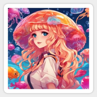 creating jellyfish umbrella Sticker